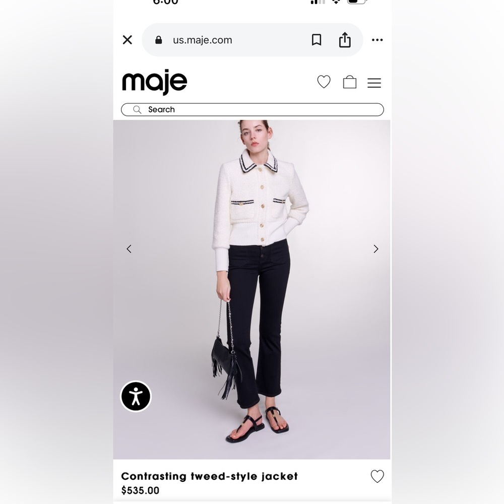 Maje Contrasting tweed-style jacket